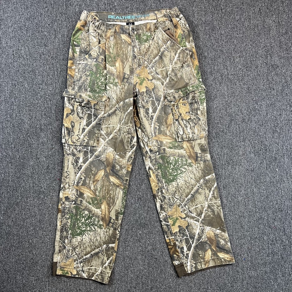 Realtree Camo Cargo Pants Size L 12-14 Brown Realtree Edge Streetwear